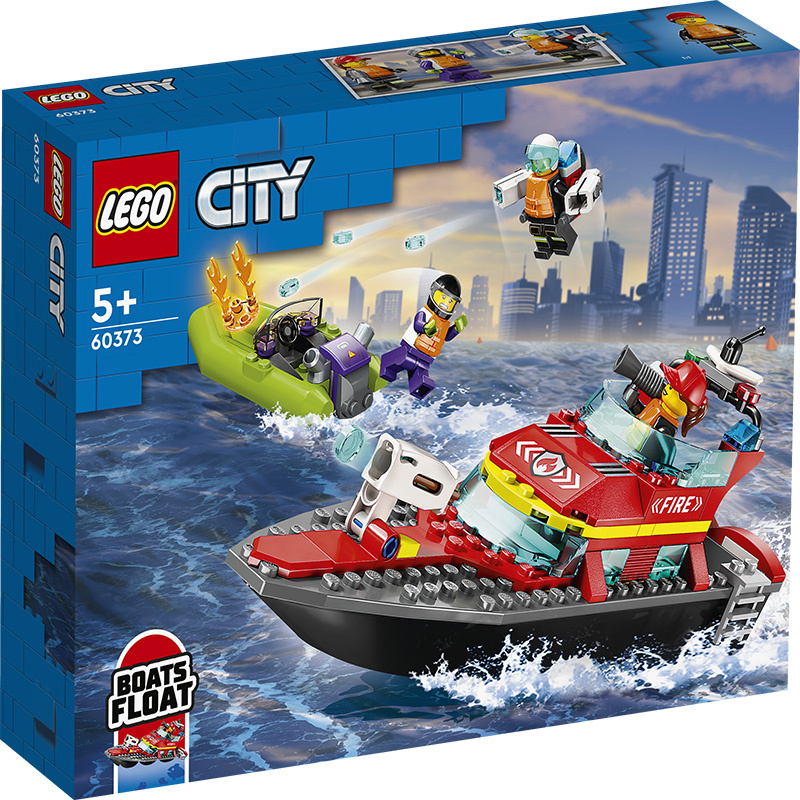 正品LEGO乐高60373消防救援艇 乐高城市系列 儿童积木玩具礼物