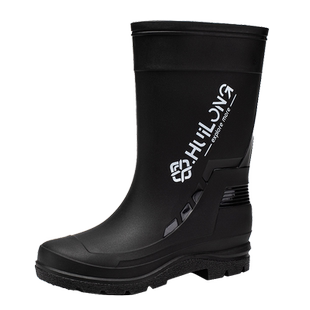 新款雨靴男士中筒雨鞋男款户外防滑厚底耐磨胶鞋钓鱼工作劳保水鞋