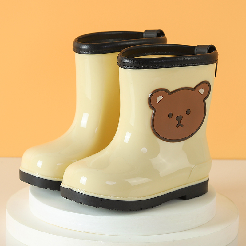 卡通小熊儿童雨鞋萌宝加肥可爱小码水鞋宝宝小童大童户外防水胶鞋
