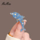 设计感小众梦幻蓝色水晶海豚胸针高档防走光别针胸花高级感配饰品