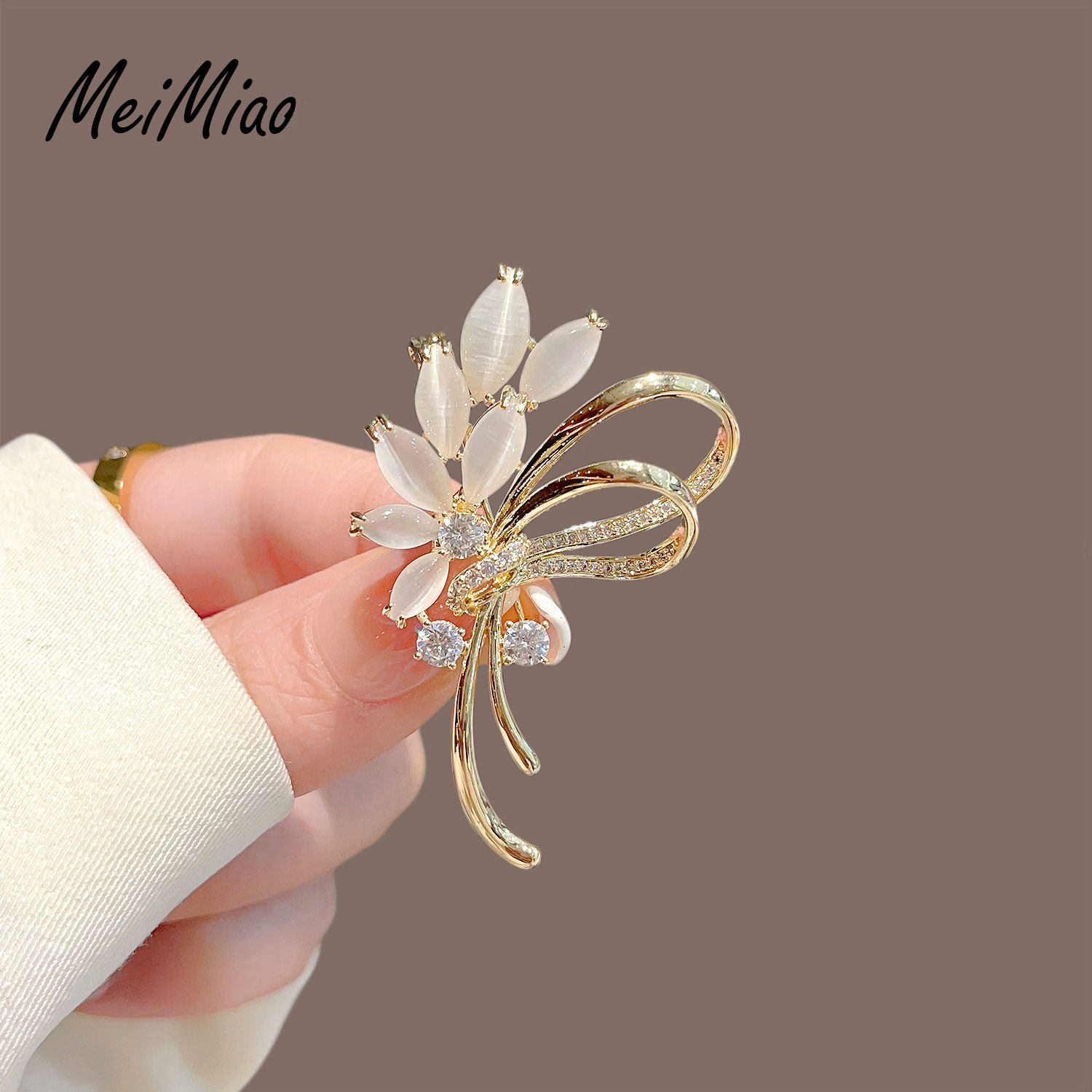 高档猫眼石郁金香花朵胸针女奢华大气胸花西装外套配饰大衣别针扣,饰品/流行首饰/时尚饰品新,胸针,淘宝优惠券,粉丝福利购,淘宝优惠卷
