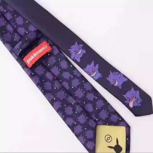宝可梦系列领带紫色耿鬼灰色皮卡丘红色老喷迷拟q领带路卡利欧