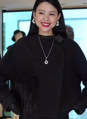 【IZUO颐着】口袋进口狐狸毛进口面料轻盈且保暖短外套时髦超年轻