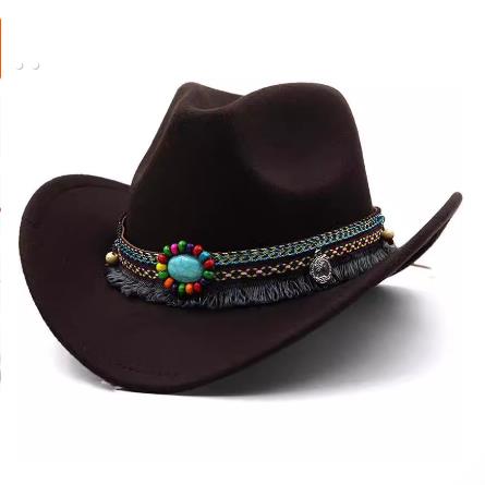 藏族礼帽西部牛仔帽男女藏式骑士帽爵士帽旅游遮阳帽大帽檐锅庄舞