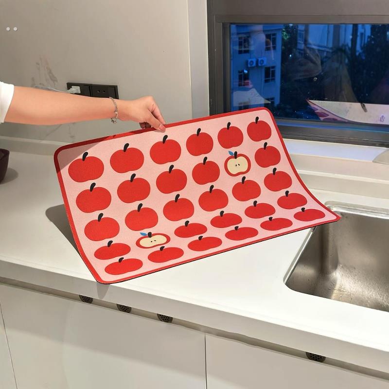 厨房台面吸水垫餐垫防水防油免洗硅藻泥桌垫咖啡机垫排水垫Ns风格