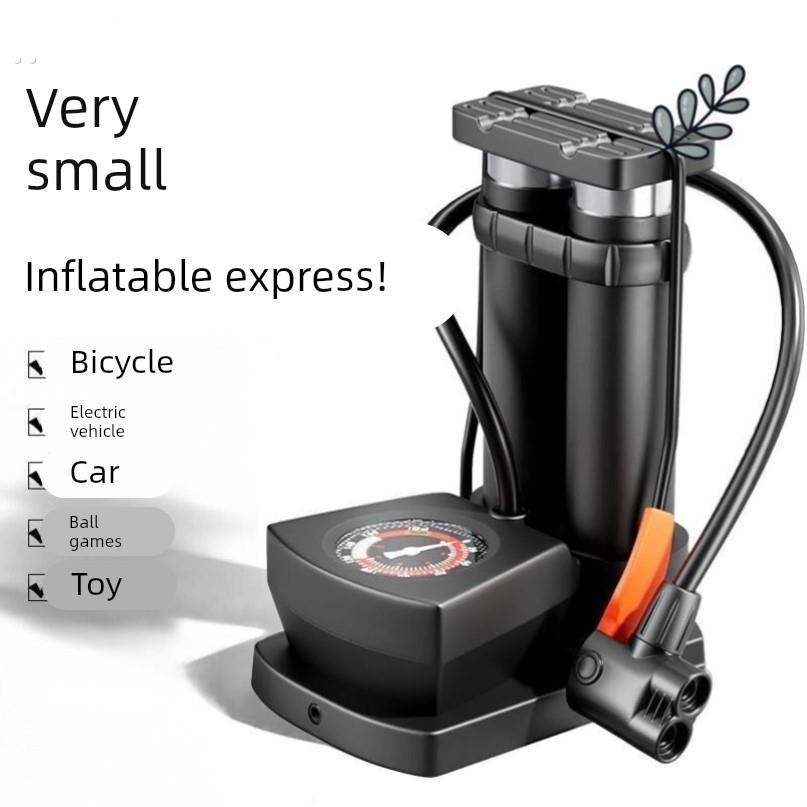 高压充气泵自行车汽车摩托车电动车多功能便携式三轮车脚踩打气筒