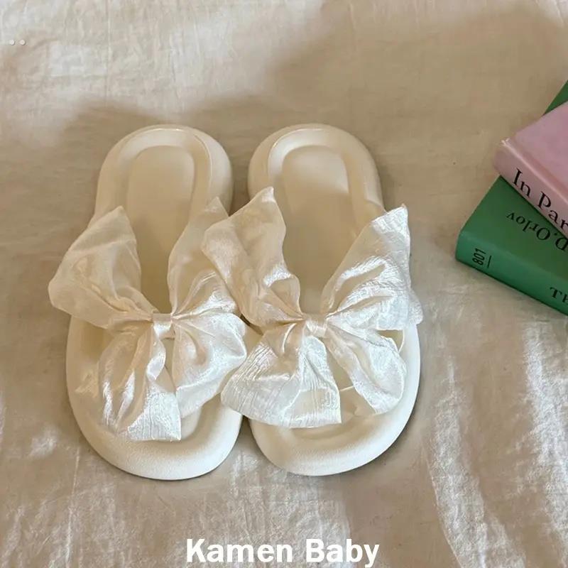 仙女风~蝴蝶结人字拖夏季外穿踩屎感eva夹脚凉拖鞋沙滩拖鞋海边女