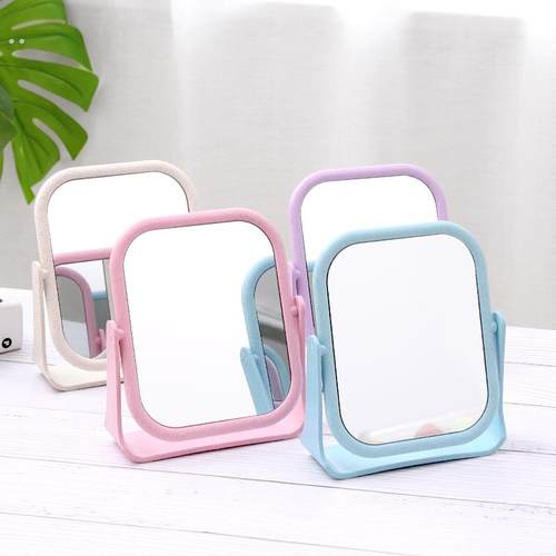 台式化妆镜ins风网红少女心桌面家用可立宿舍学生梳妆镜双面镜子