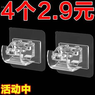 帘杆挂钩卡扣式窗帘杆夹固定器免打孔支架夹子横杆门帘伸缩杆黏钩
