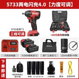 大有无刷电动扳手大扭力锂电充电式 冲击电动风炮架子工电扳手5733