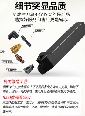 数控车刀刀杆 50度桃形外圆车刀MWMNN2020K08/2525M08 车床中间刀