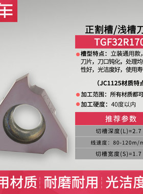 数控浅槽刀片 切断切槽刀片浅槽刀TGF32R033/100割刀卡簧槽车刀片