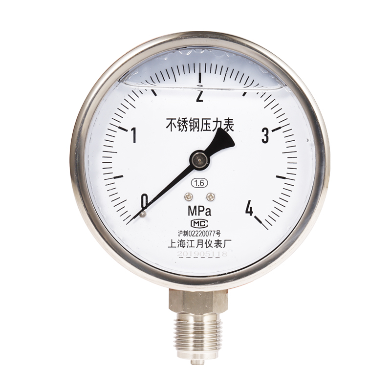 上海江月YN100BF不锈钢径向型耐震压力表60mpa油压空压机压表