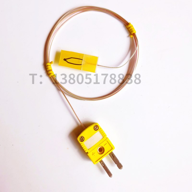 超细测温线K型热电偶薄片式表面测温极小温度传感器T型固定胶带J