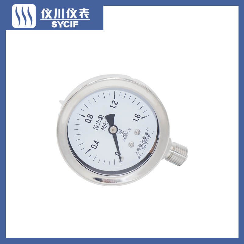 上海仪川仪表厂不锈钢压力表Y60BF水气油压耐温耐腐蚀