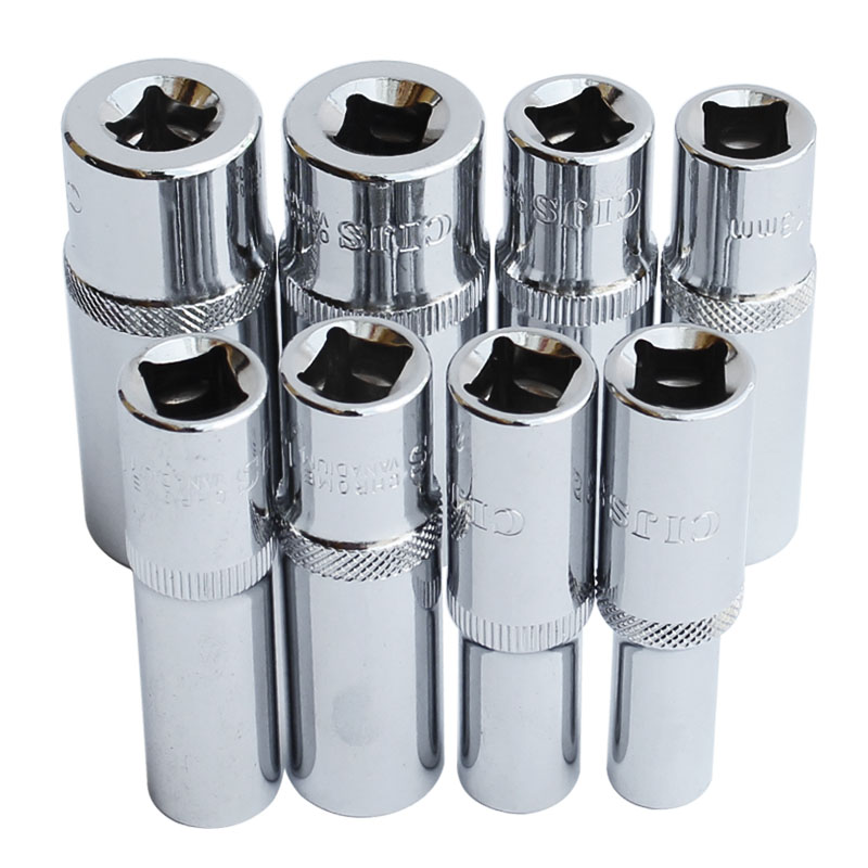 3/8加长六角套筒  中棘轮扳手 超薄长套筒头 外内六角套筒10MM