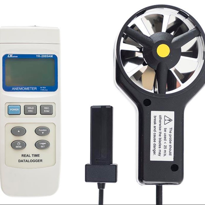 台湾路昌YK-2005AM记录型风速风量计叶轮式K/J型热电偶温度测试仪