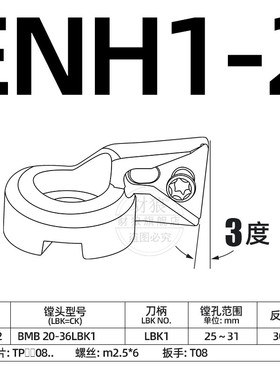 BMB精镗刀专用刀片座ENH 1 2 3 4 5 6精镗头专用刀片座TC TP刀片
