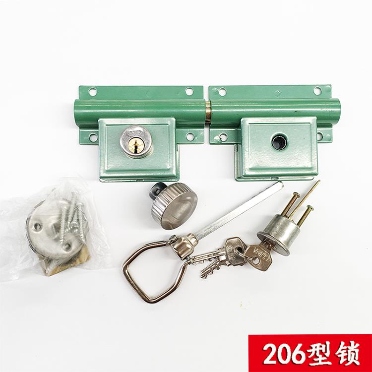 农村大铁门锁齿条双开门大门锁木门街扇双面防盗锁庭院老式通用型