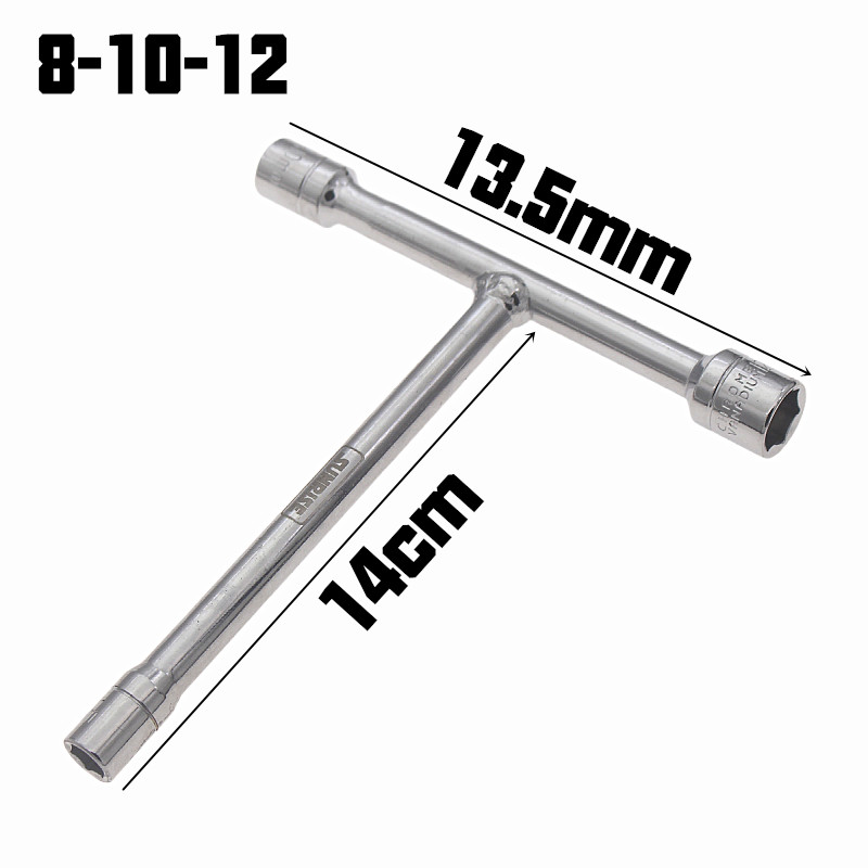 便捷短T型套筒扳手 短T型套筒8-10-12 三头套筒扳手10-12-14