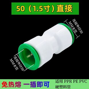 ppr免热熔水管配件40/50/63直插管件pe快速接头变径直接弯头三通