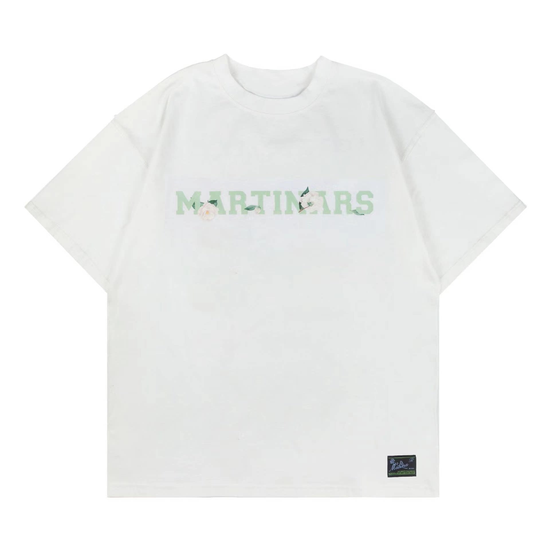 teddyisland国潮牌白玫瑰印花美式街头短袖t恤情侣装男女夏季上衣