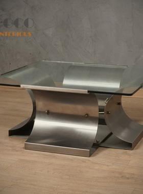 Francois Monnet Pour Kappa Table Basse法式不锈钢艺术茶几