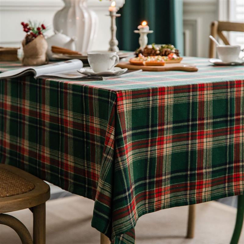 Christmas tablecloth Checkered cotton striped tablecloth