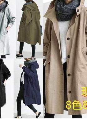 345XL plus size new waist long trench coat大码女士风衣外套