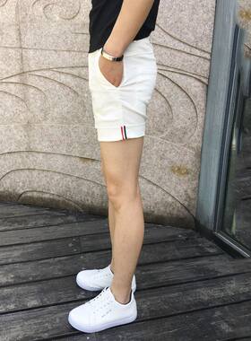 纯棉微弹休闲西裤男短裤三分裤修身韩版潮流青年英伦3分裤个性潮