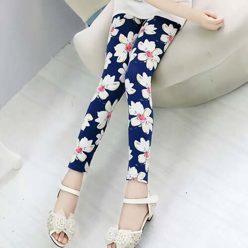 Kids Girls Leggings Spring Flower Children Pencil Pants春夏
