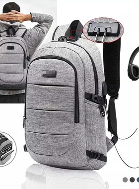 Men Women Travel USB Charging Anti theft Bag Laptop Backpack