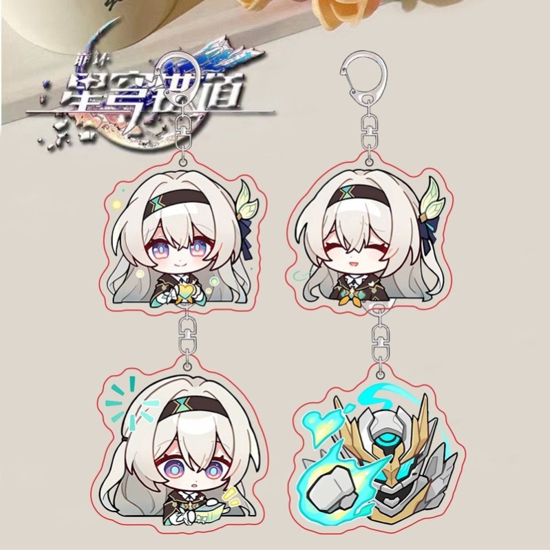 星穹崩坏铁道流萤新款可爱表情包亚克力钥匙扣周边高清小挂件挂饰