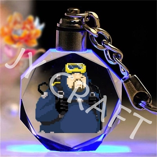steam潜水员戴夫周边发光水晶钥匙链可爱书包挂件生日礼物送朋友