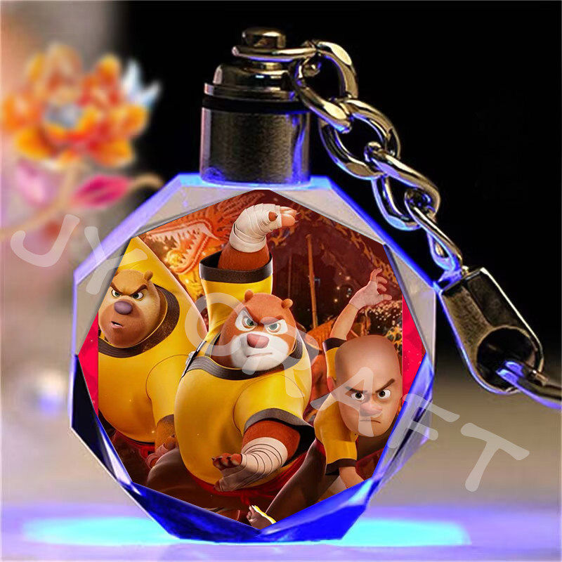 熊出没水晶钥匙扣发光书包挂件生日礼物送男女同学年年有熊大熊二