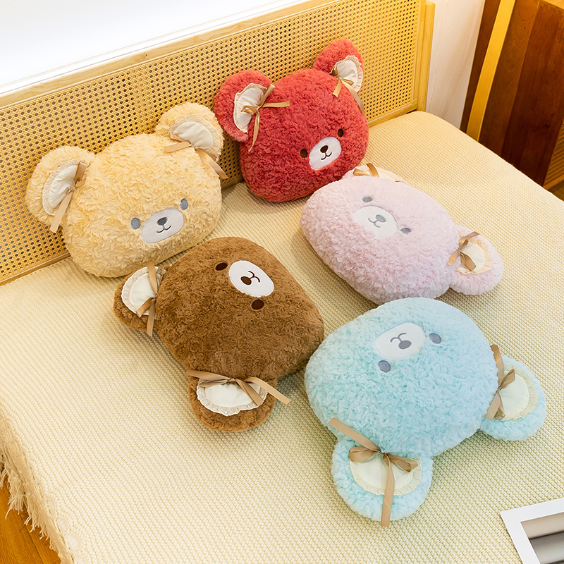 创意小熊抱枕熊头毛绒玩具