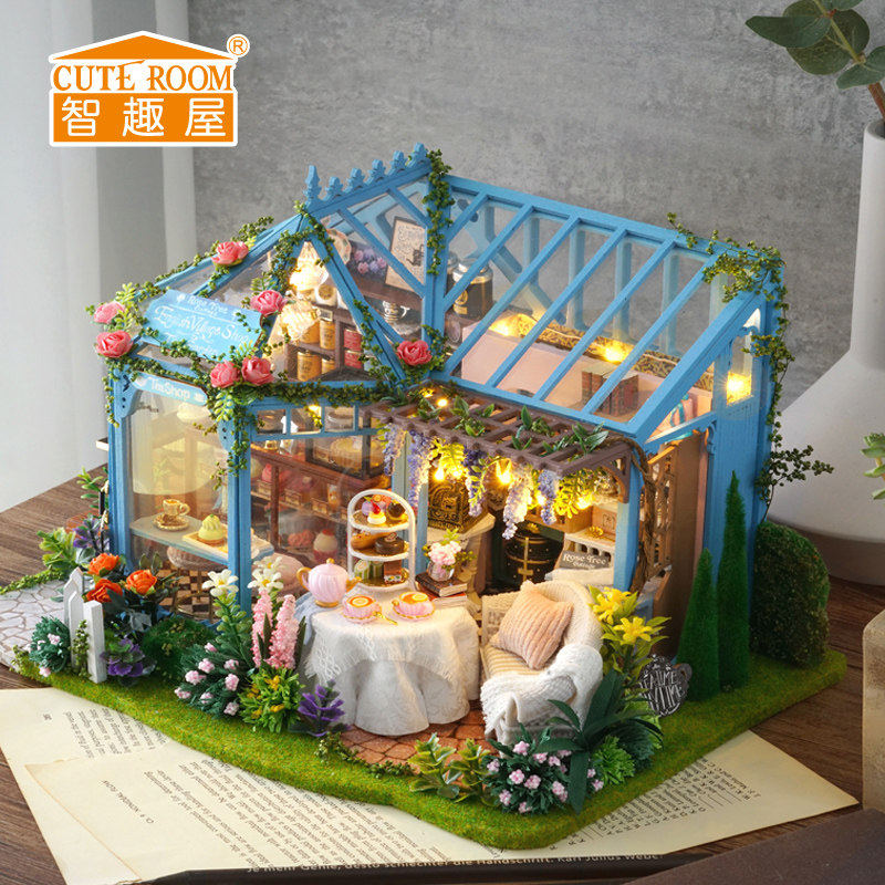 智趣屋diy小屋蔷薇庭园茶