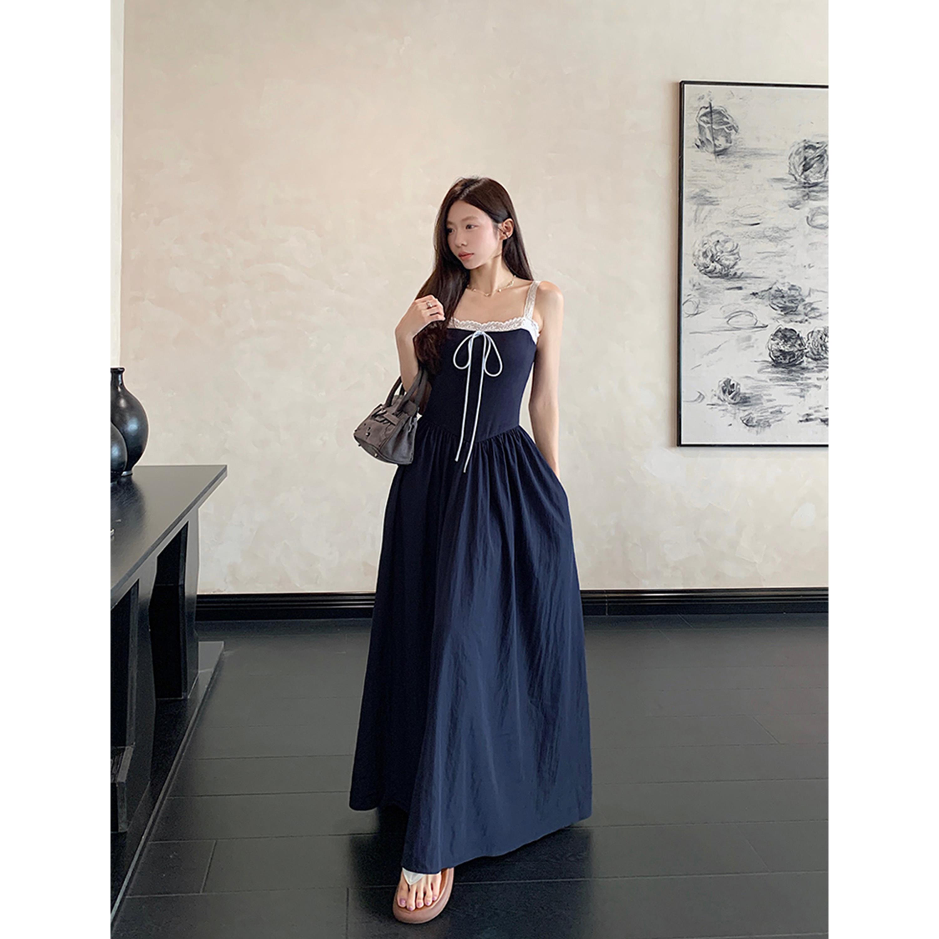 连衣裙设计感小众蕾丝拼
