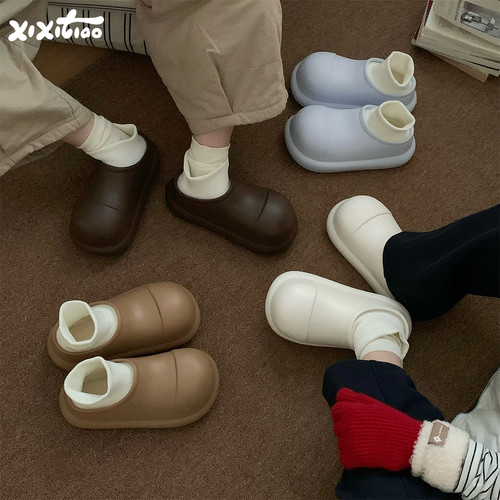 细细条棉拖鞋保暖防滑厚底防水