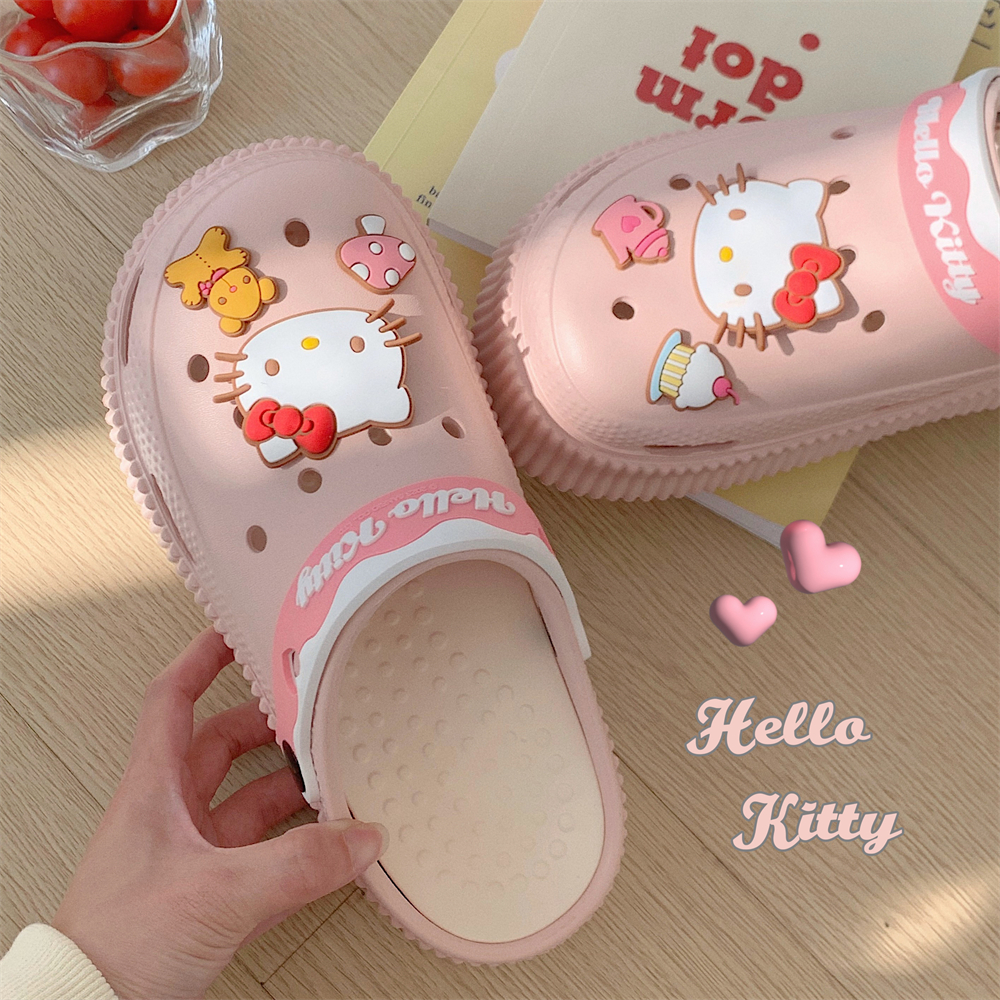 细细条三丽鸥可爱凯蒂猫洞洞鞋