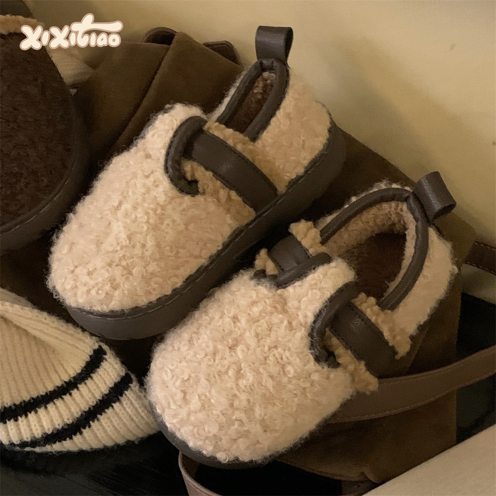 细细条 平底休闲防滑女童宝宝乐福鞋外穿毛绒儿童冬季亲子勃肯鞋,居家布艺,居家棉拖/棉鞋,淘宝优惠券,粉丝福利购,淘宝优惠卷