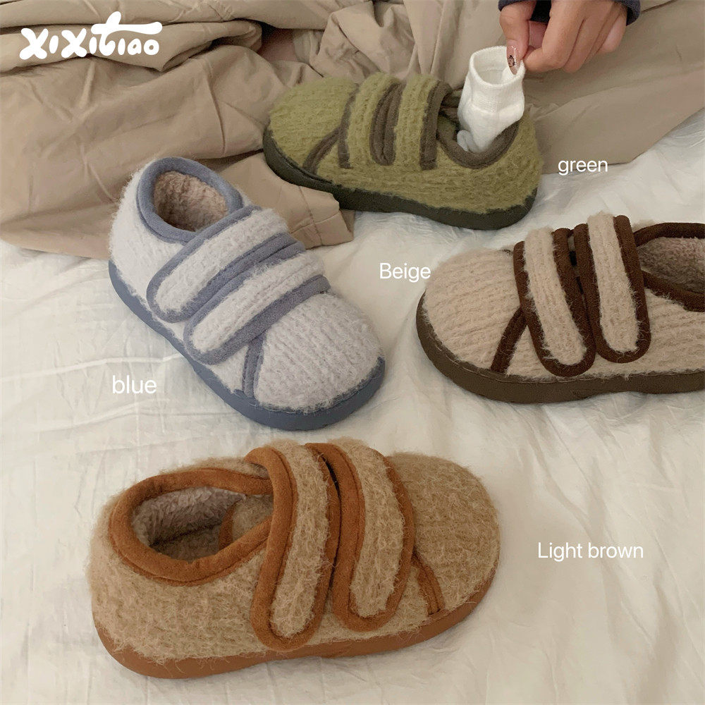 细细条 拼色魔术贴儿童棉鞋亲子冬季时尚室外男童女童日系勃肯鞋,居家布艺,居家棉拖/棉鞋,淘宝优惠券,粉丝福利购,淘宝优惠卷