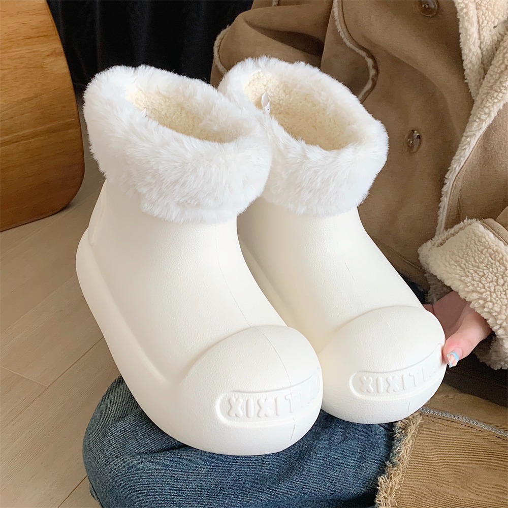 细条简约休GHI搭保暖百防滑女士细雪地靴冬闲加绒加厚防水户外棉