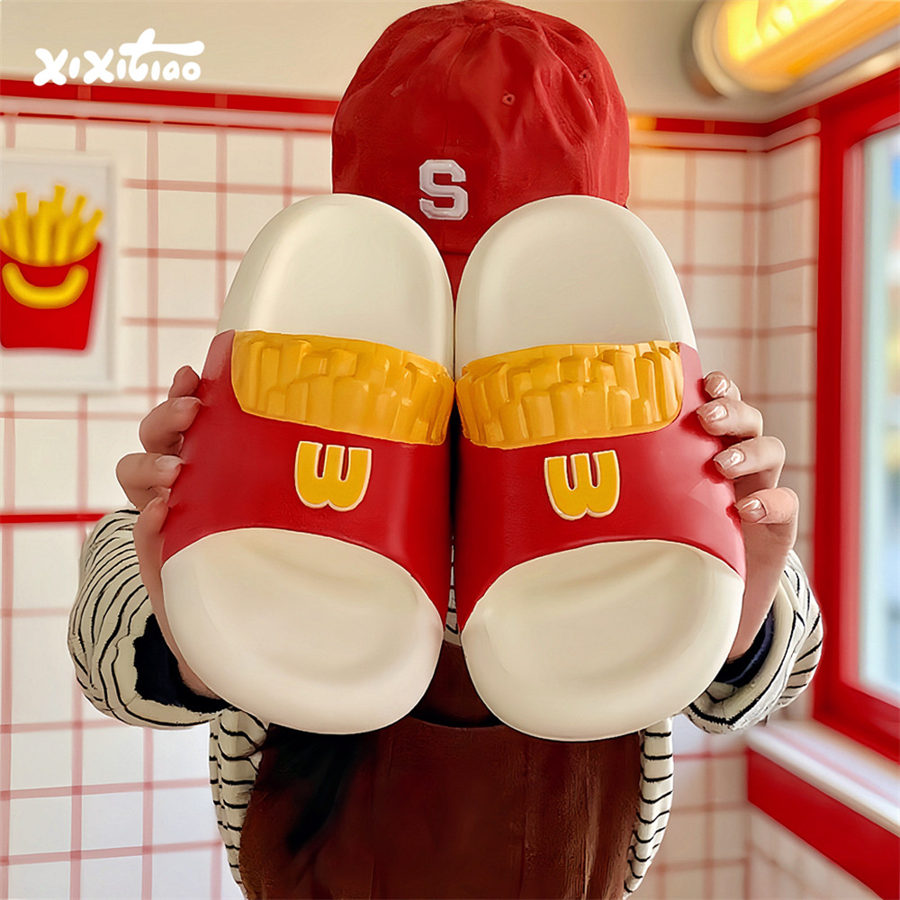 细细条 个性厚底防滑EVA薯条卡通趣味拖鞋男女夏亲子学生居家凉拖,居家布艺,居家凉拖/凉鞋,淘宝优惠券,粉丝福利购,淘宝优惠卷