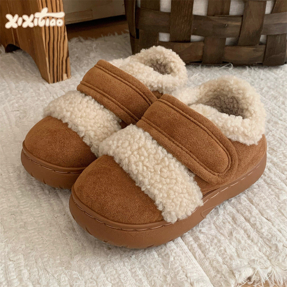 细细条 亲子复古拼色男童女童勃肯鞋百搭冬季儿童外穿魔术贴棉鞋,居家布艺,居家棉拖/棉鞋,淘宝优惠券,粉丝福利购,淘宝优惠卷