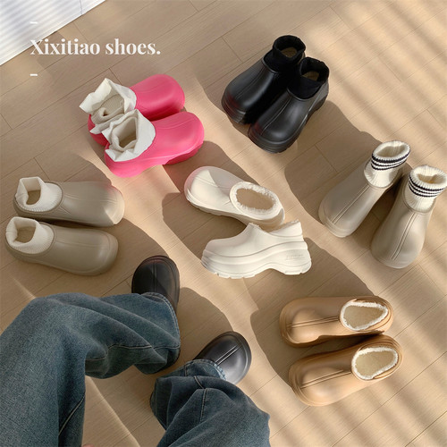 细细条保暖防滑加绒加厚雪地靴