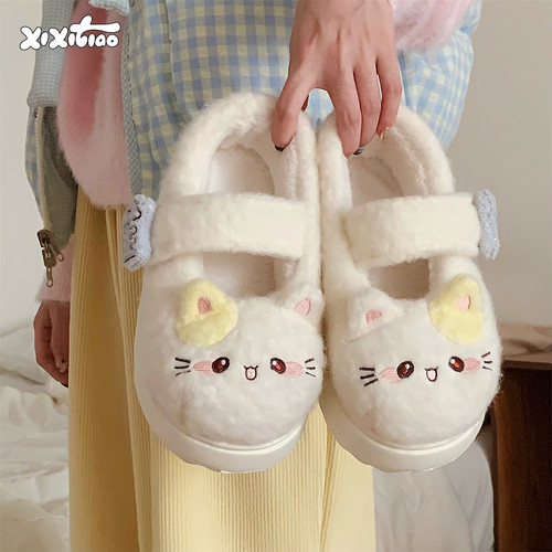 细细条豆豆鞋可爱小猫软萌玛丽珍