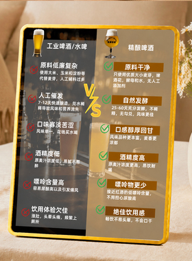 精酿啤酒VS工业啤酒对比展示牌酒吧清吧酒馆桌面装饰摆件