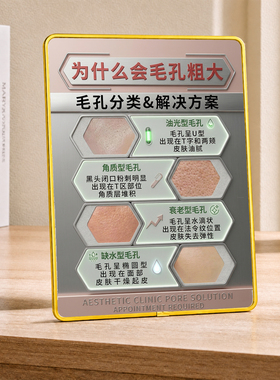 皮肤管理店毛孔分类科普摆台美业门店前台桌面装饰摆件