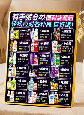 网红便利店调酒公式牌有手就会居家酒柜吧台创意装饰摆件